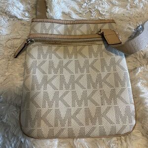 Michael Kors Cream and Tan Crossbody Bag